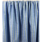 Tissu Toile Coton / Lin Rayé Bleu / Vert